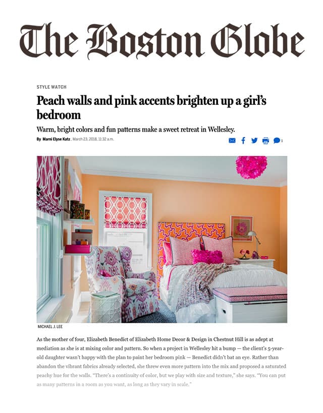 Elizabeth Home Decor and Design featured in The Boston Globe Magazine
