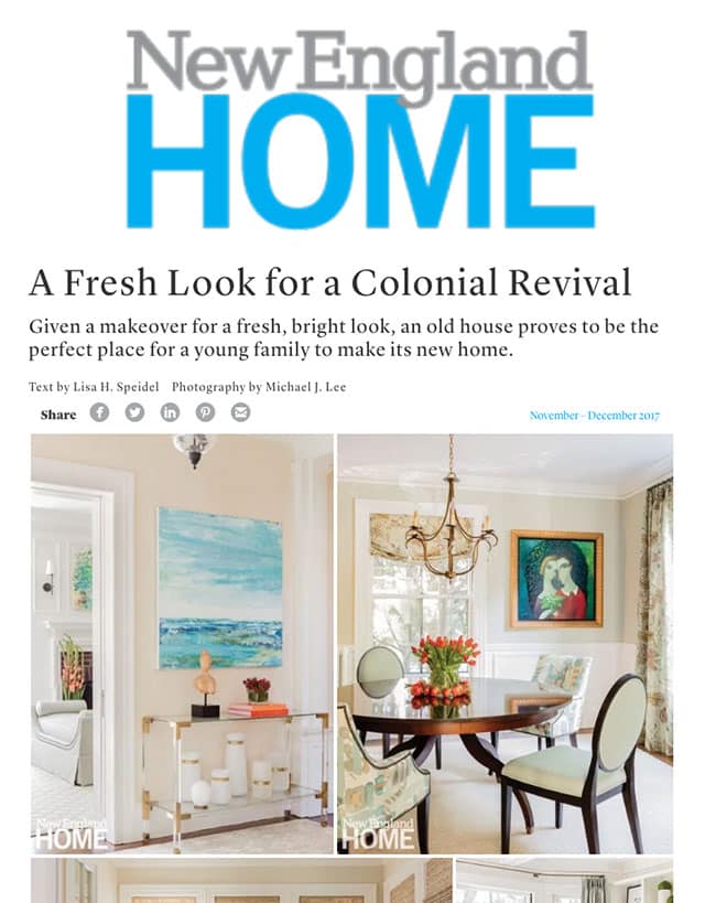 Elizabeth Home Decor and Design featured in New England Home