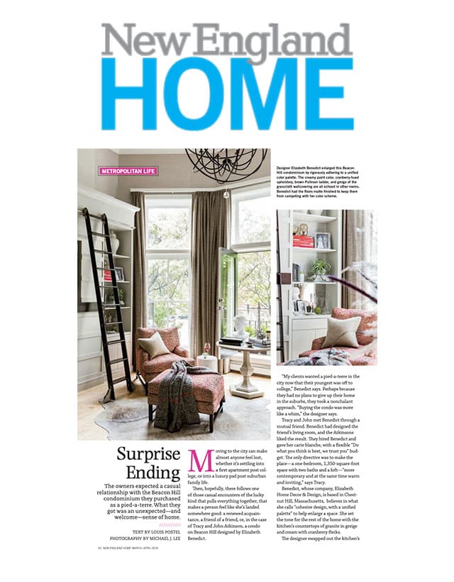 Elizabeth Home Decor and Design featured in New England Home Magazine