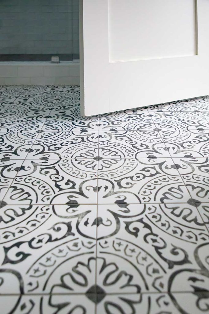 Interior design Atlanta project. Custom floor tile design by Boston interior designer Elizabeth Benedict.